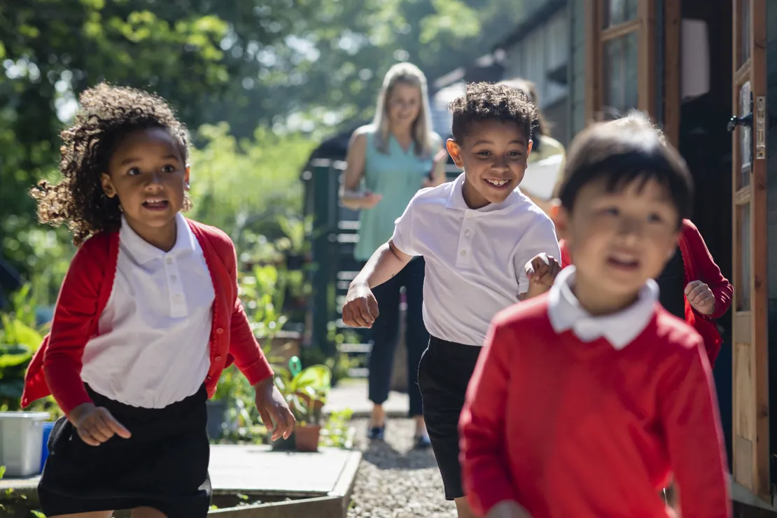 School Children Running