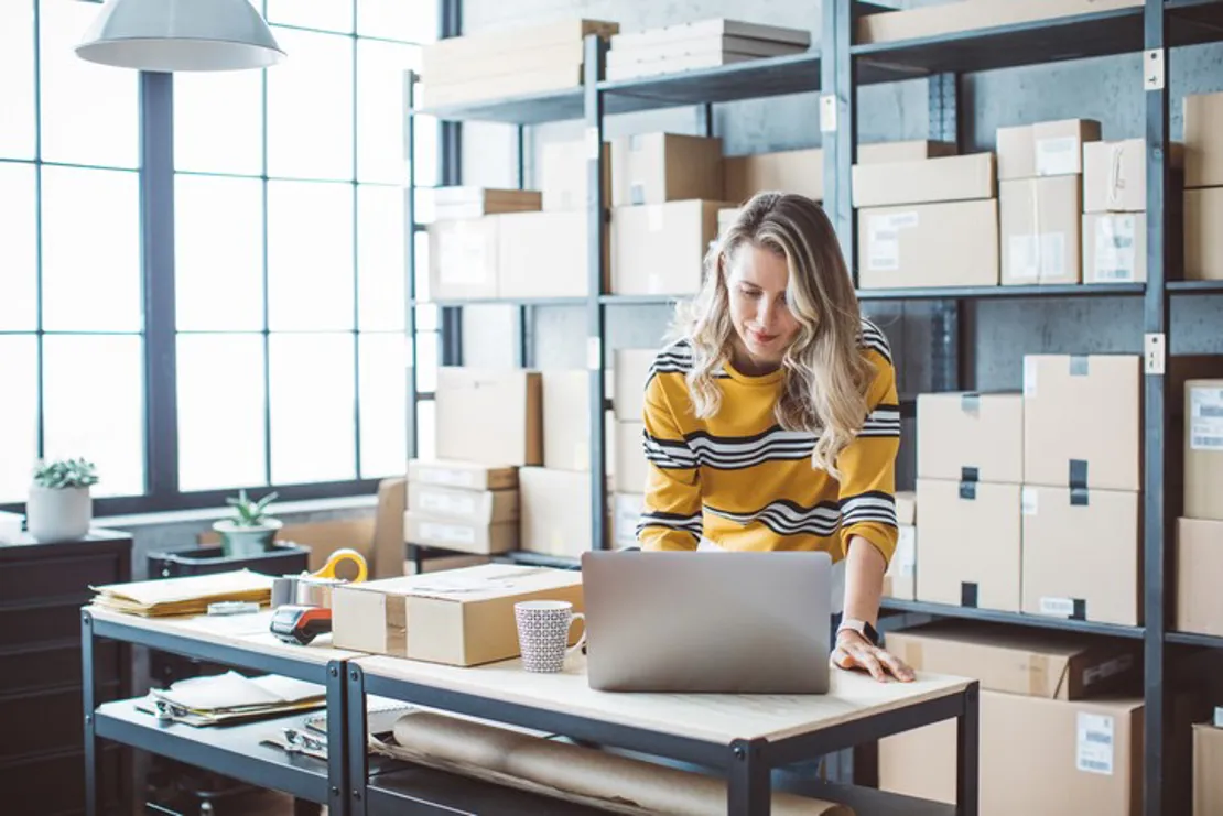 Mature Woman Running Online Store
